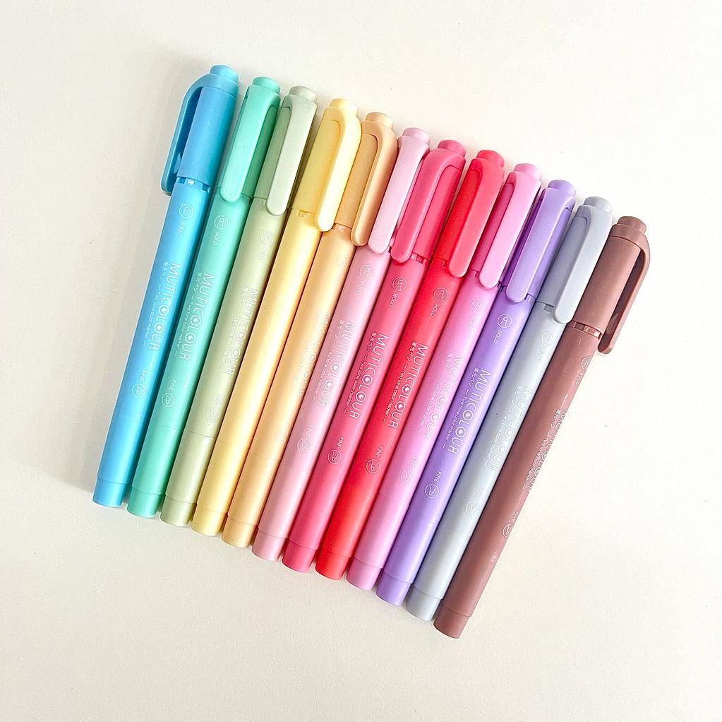 Gifts of Love Prism Pastel Pens | Single Tip Dual Writing | Set of 12