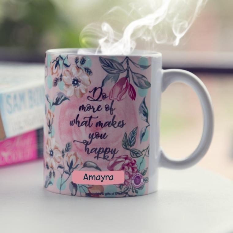 Coffee Mug Initial Camellia