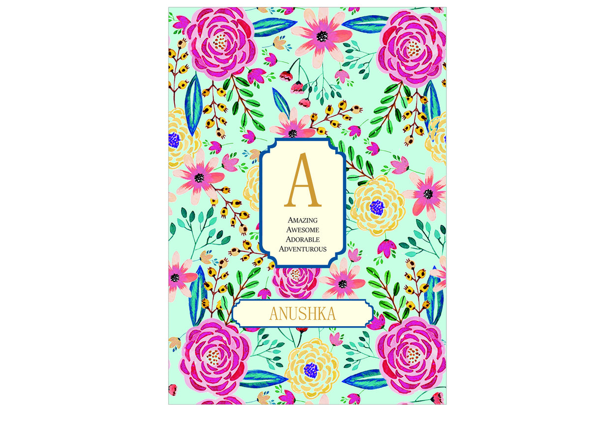 Personalised Initial Monogram Notebook Camellia Soft Cover A5
