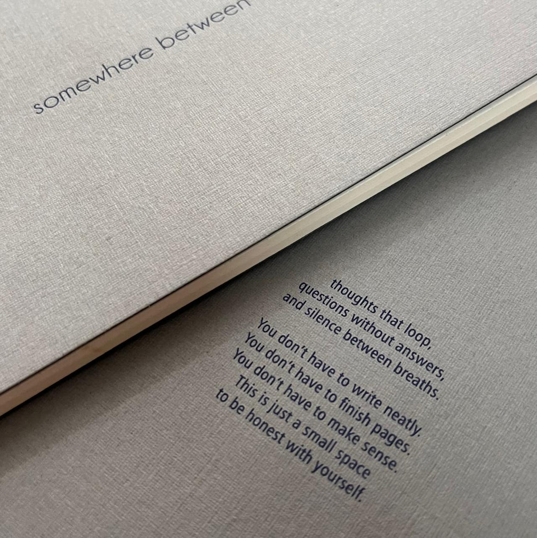 Back cover of somewhere between pocket A6 notebook