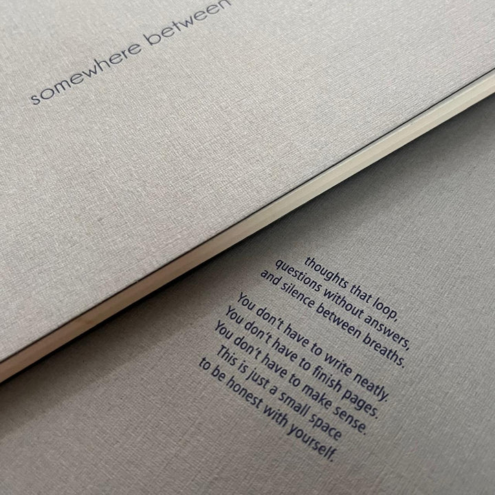 Back cover of somewhere between pocket A6 notebook