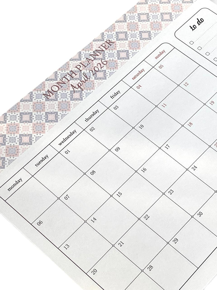 2026 Dated Monthly Planner Notepad with Pen  April