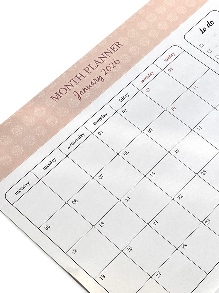 2026 Dated Monthly Planner Notepad with Pen January