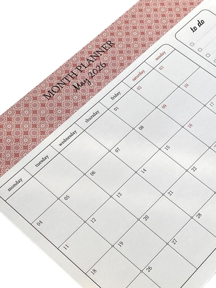 2026 Dated Monthly Planner Notepad with Pen May