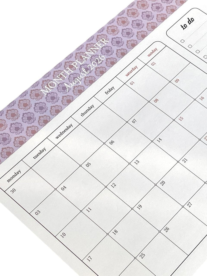 2026 Dated Monthly Planner Notepad with Pen  Picture August