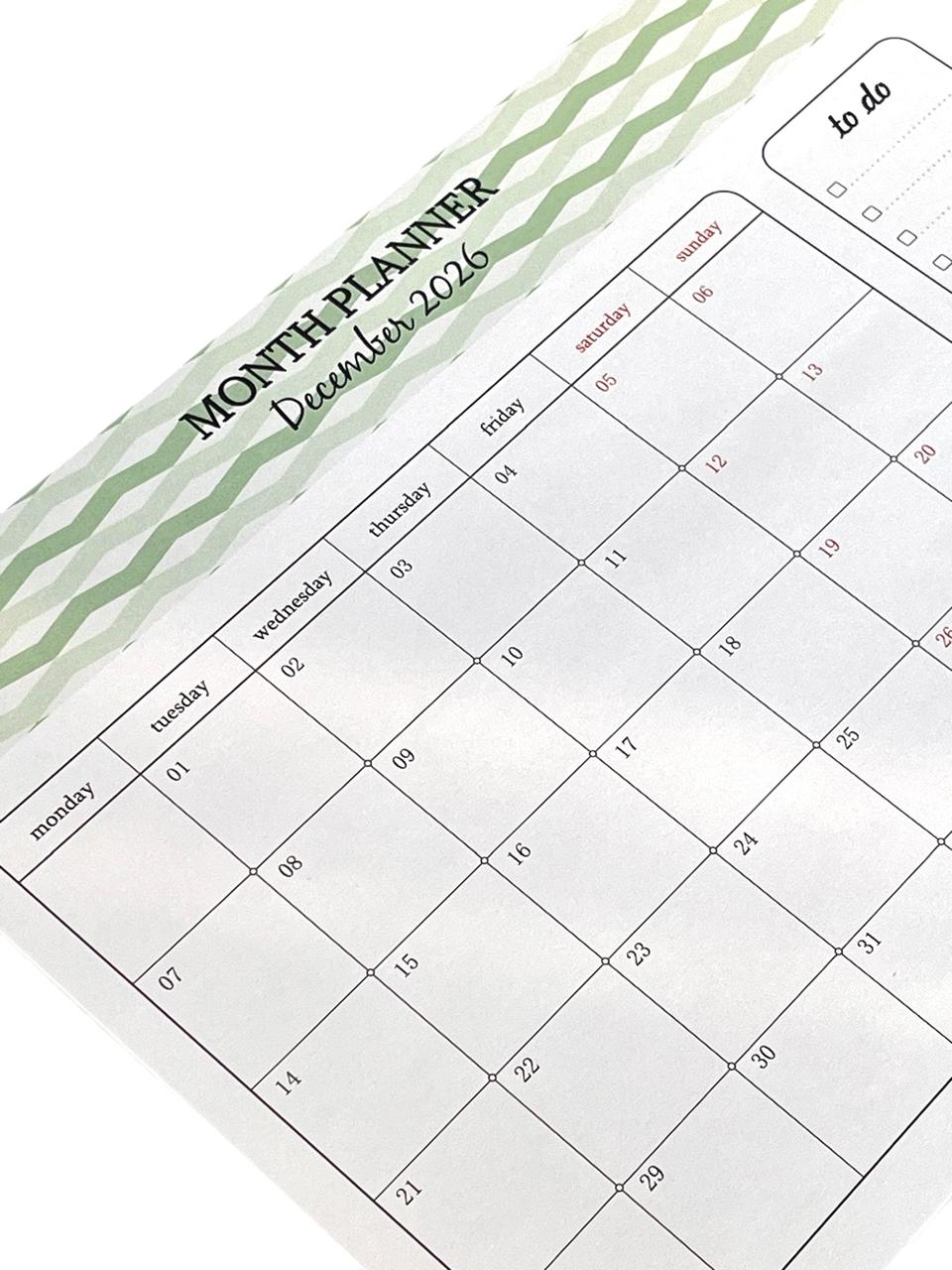 2026 Dated Monthly Planner Notepad with Pen  Picture December