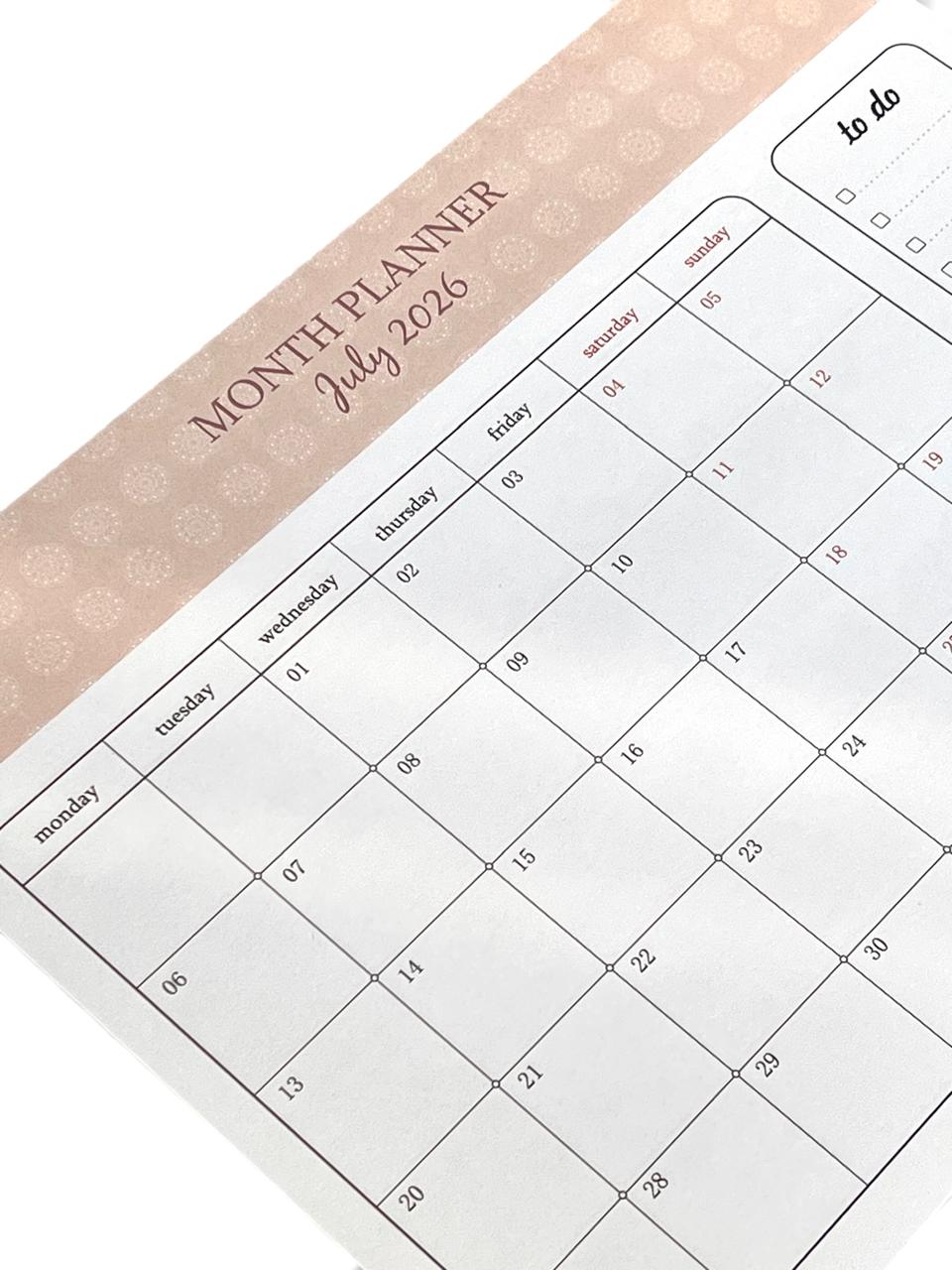 2026 Dated Monthly Planner Notepad with Pen  Picture July