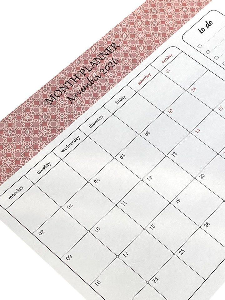 2026 Dated Monthly Planner Notepad with Pen  Picture November