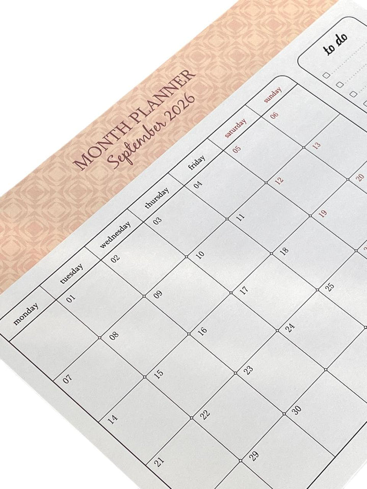 2026 Dated Monthly Planner Notepad with Pen  Picture September