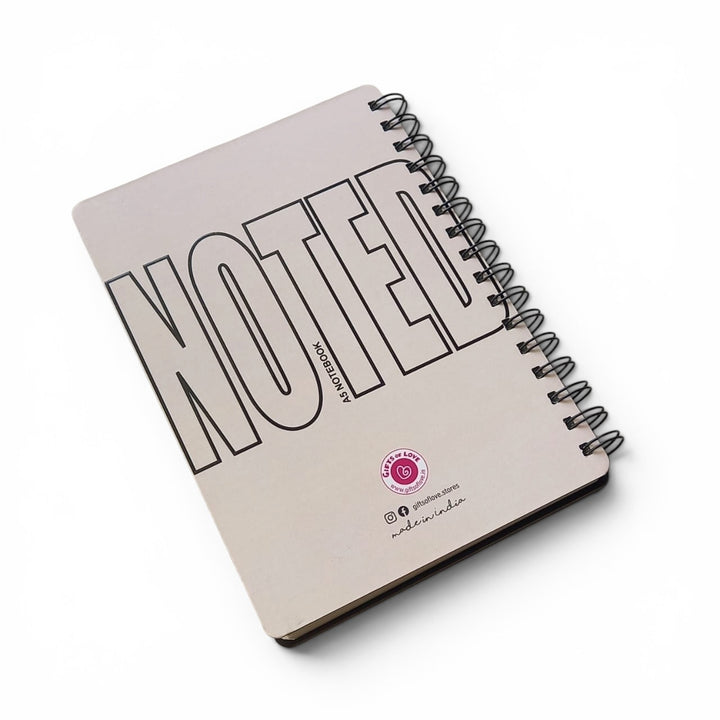 A5 Notebook with wiro binding and ruled pages Noted back