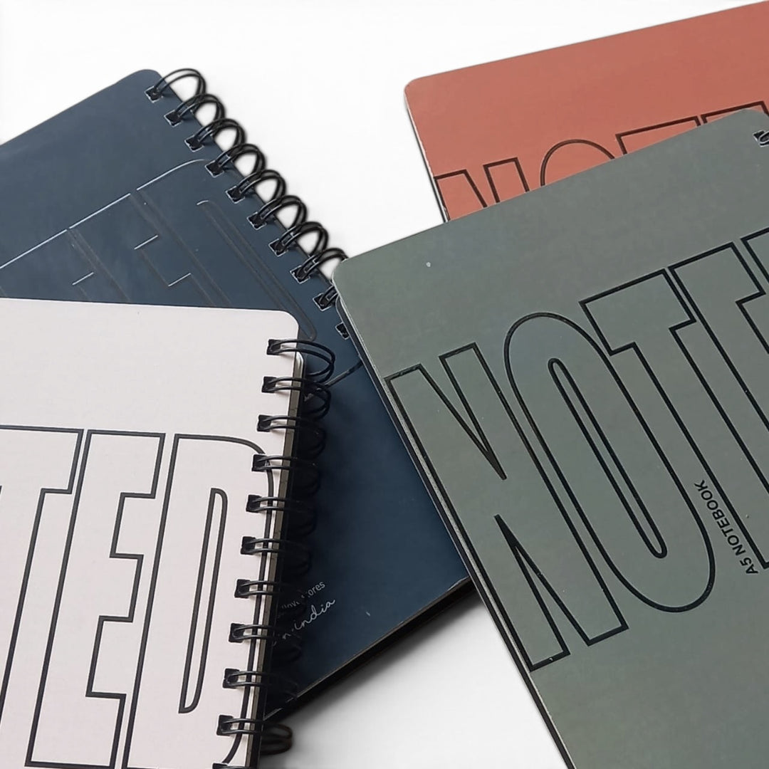 A5 Notebook with wiro binding and ruled pages Noted back back all