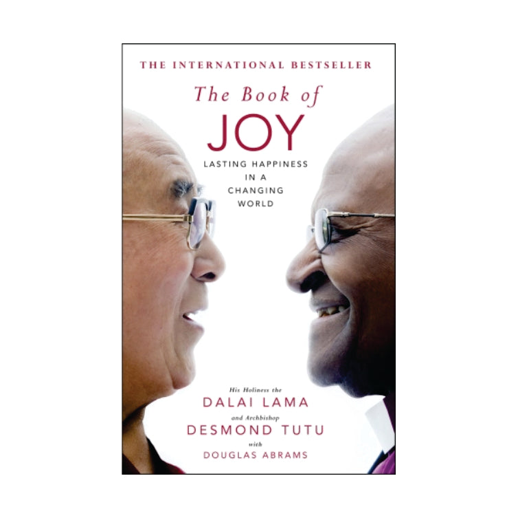 Book cover of 'The Book of Joy' featuring His Holiness the Dalai Lama and Desmond Tutu facing each other with a white background | Gifts of Love