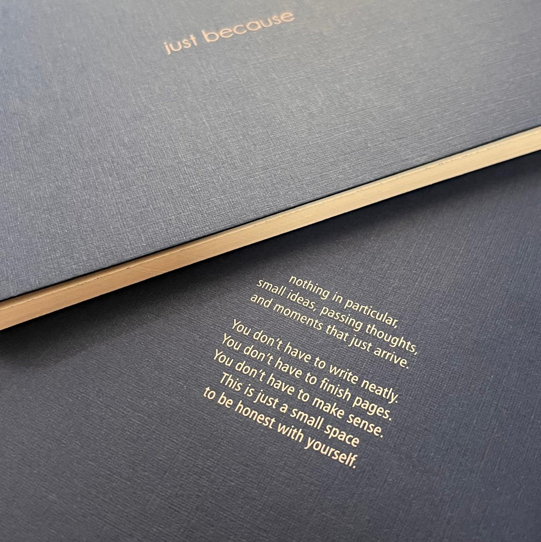 Back cover of just because notebook. 