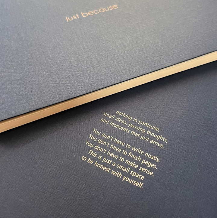 Back cover of just because notebook. 