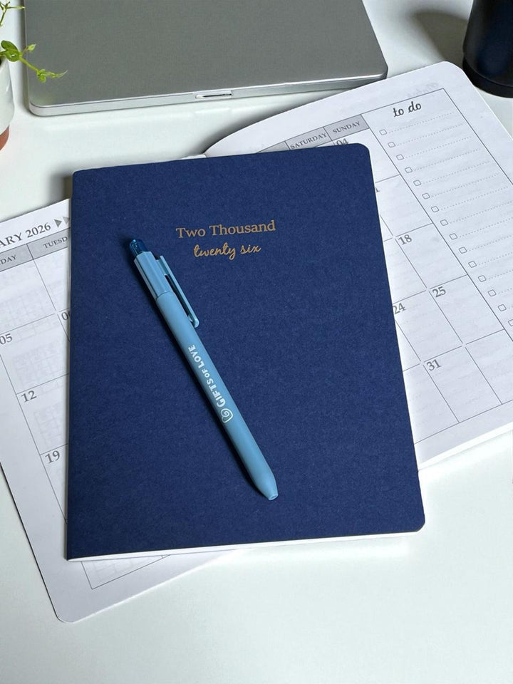 Gifts of Love 2026 Dated Month Planner Blue