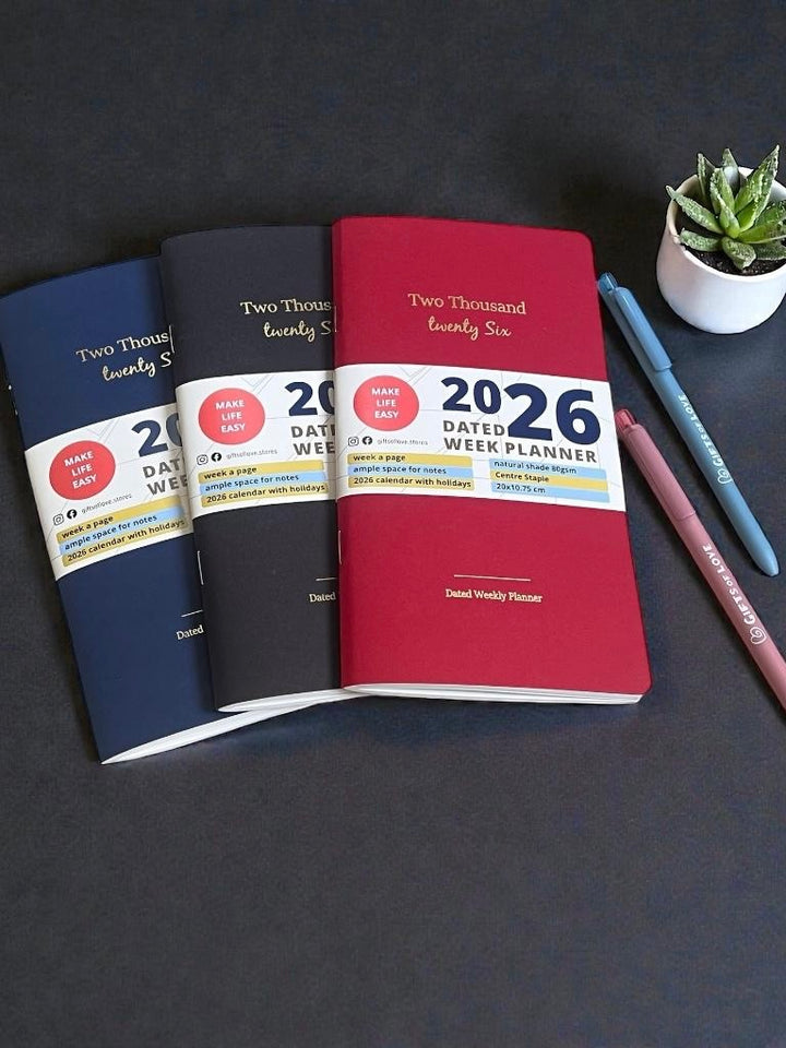 2026 Dated Week Planner with Pen