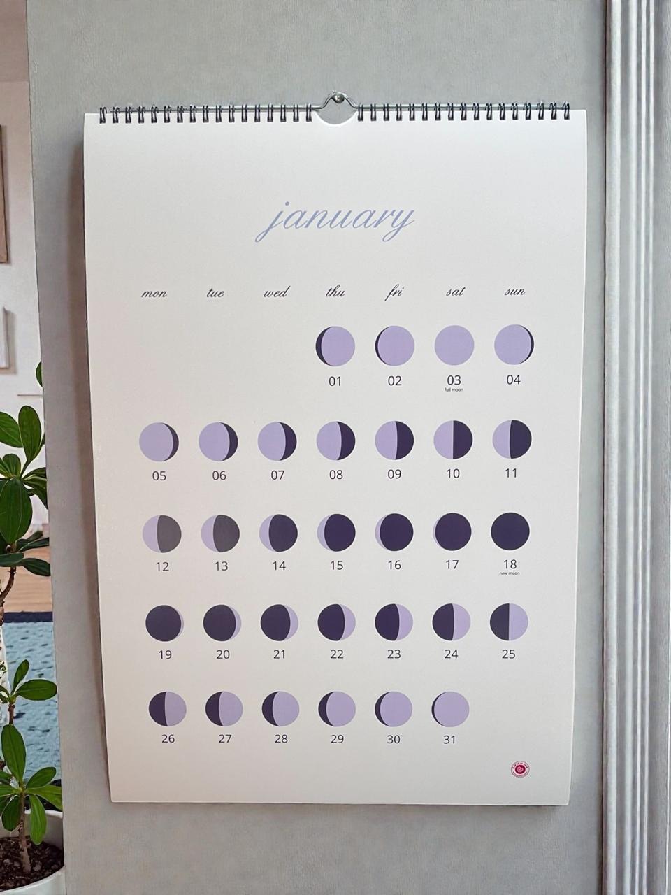 2026 Moon Phase Wall Calendar