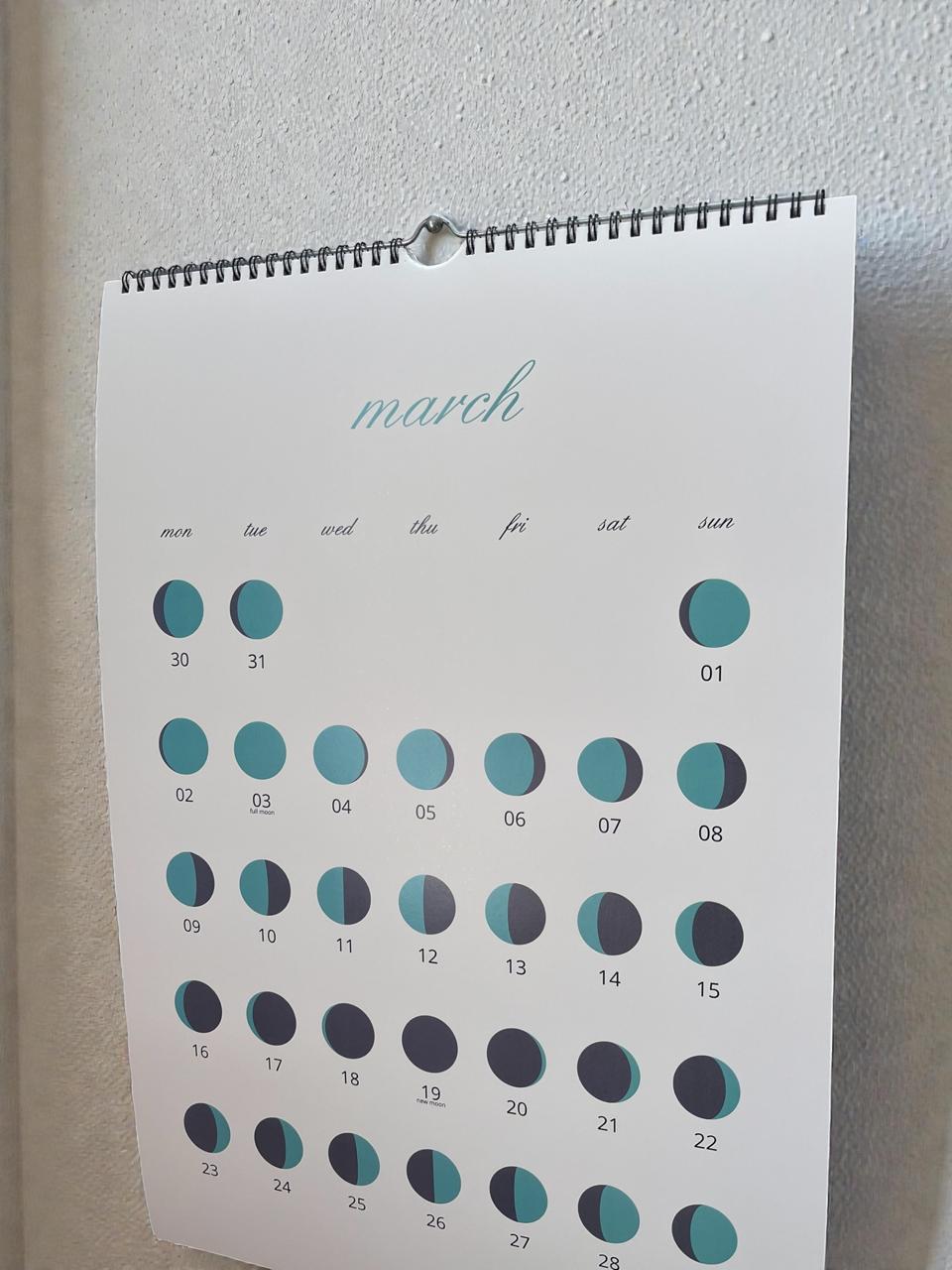 2026 Moon Phase Wall Calendar