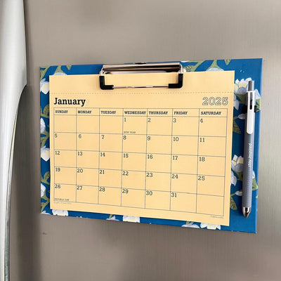 2025 Magnetic Fridge Calendar & Wall Mountable Clipboard with Pen