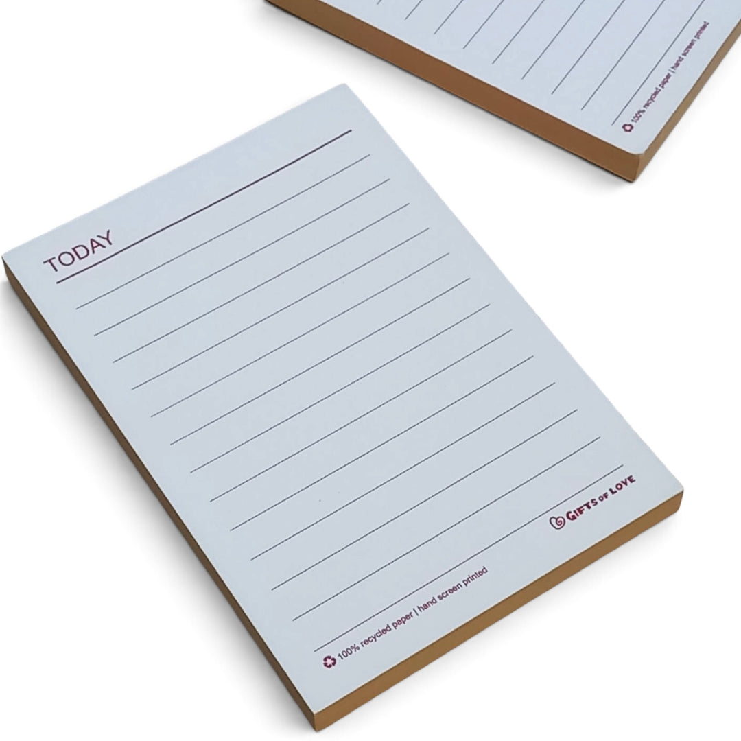 Noted Today daily planning notepad with yellow coloured page edges