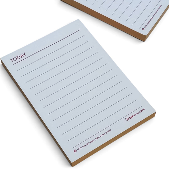 Noted Today daily planning notepad with yellow coloured page edges