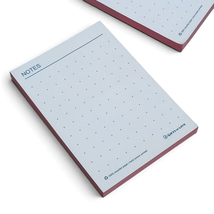 Noted Notes dotted notepad with pink coloured page edges