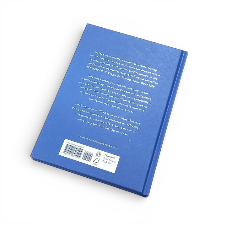 Back cover of the book titled 'Manifest Dive Deeper' by Roxie Nafousi on a white background at Gifts of Love. 