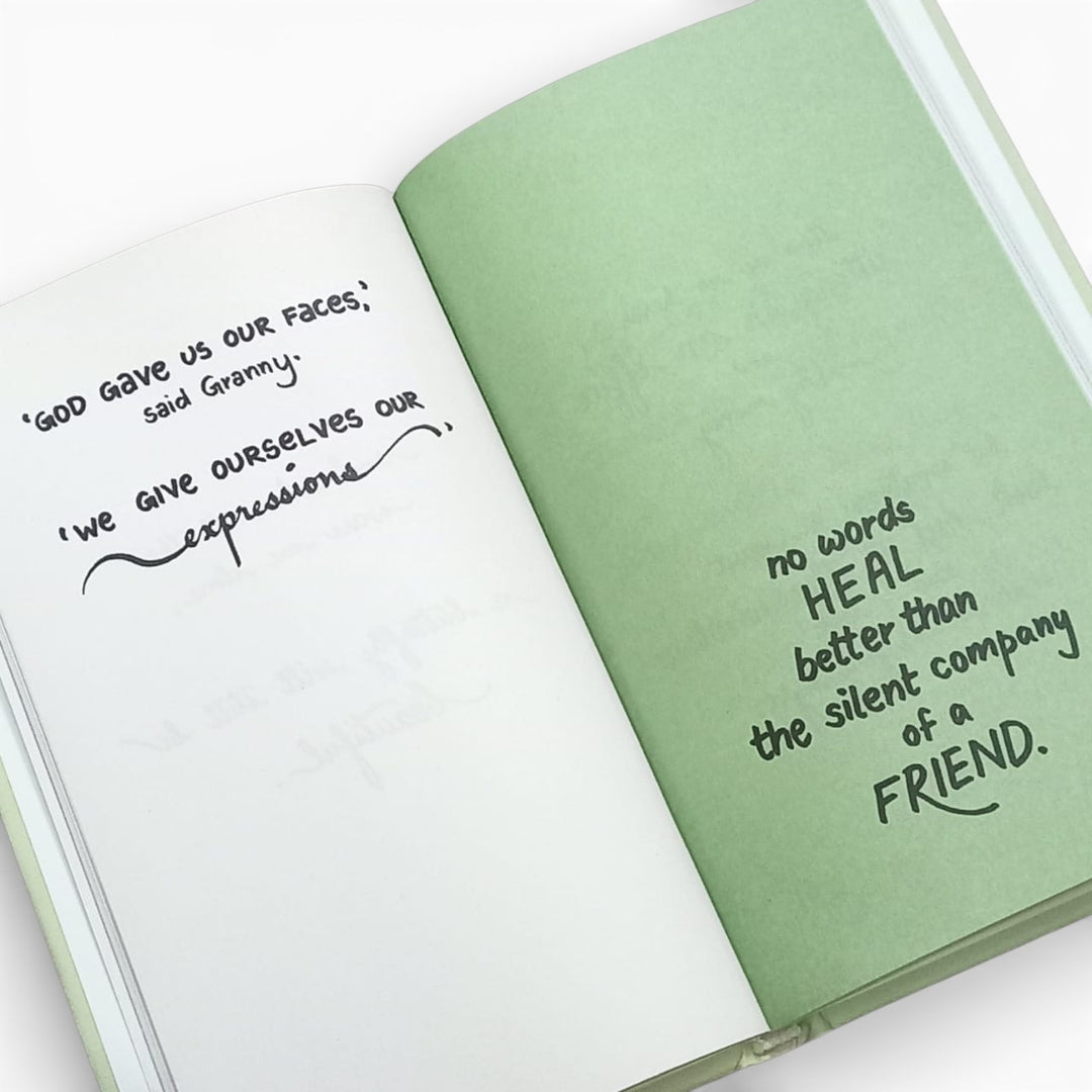 Inside pages of the book titled &
