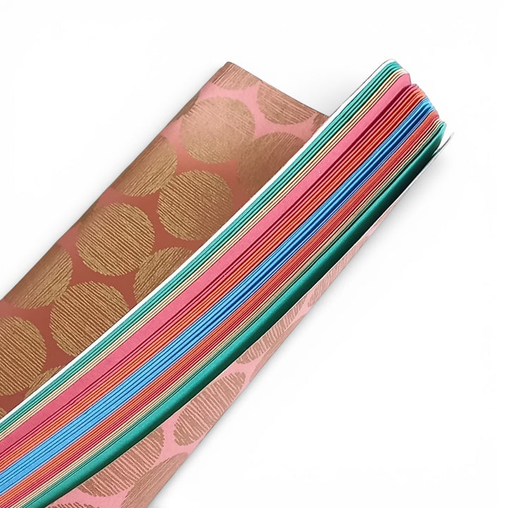 Softcover Hinode notebook with colorful blank paper sheets on a white background.