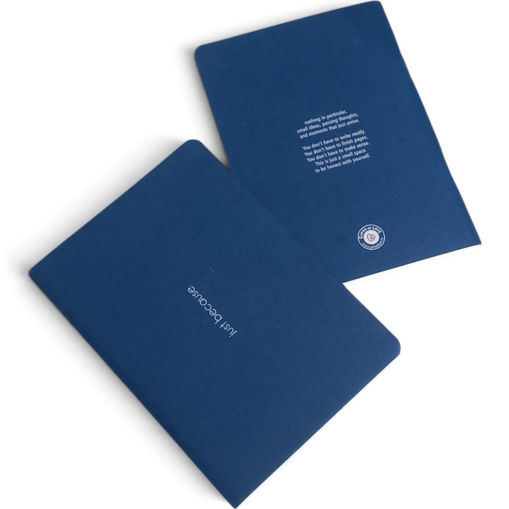  Just Because A6 blank pocket notebook with blue screen printed cover