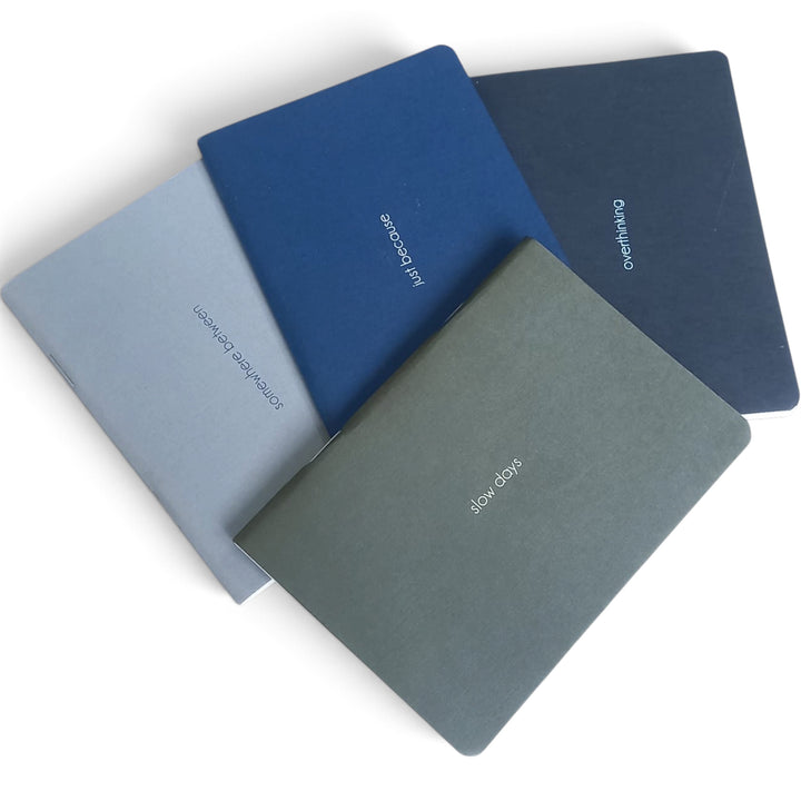  A6 blank pocket notebooks with minimal screen printed covers