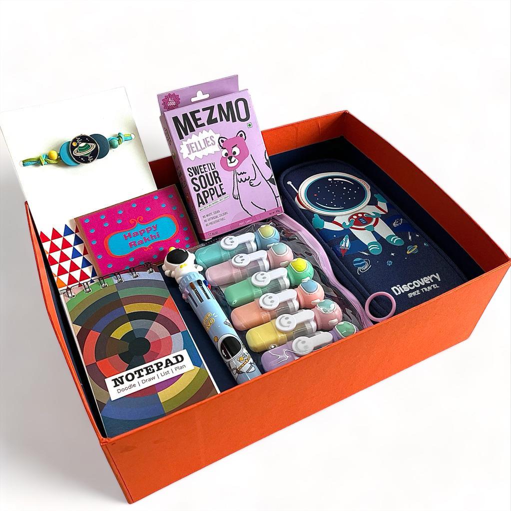 Gifts of Love Space Traveller Rakhi Boxed Gift Hamper | Fun, Cute & Useful Gifting