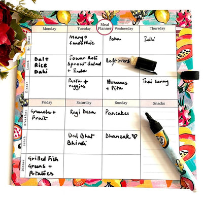 Gifts of Love Fresca Magnetic Rewritable Weekly Meal Planner with pen