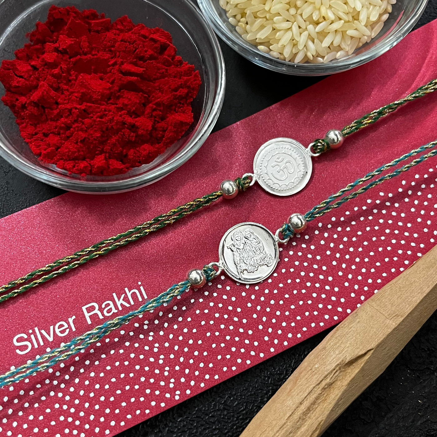 Gifts of Love Dhanam Silver Rakhi | 92.5 pure silver rakhi