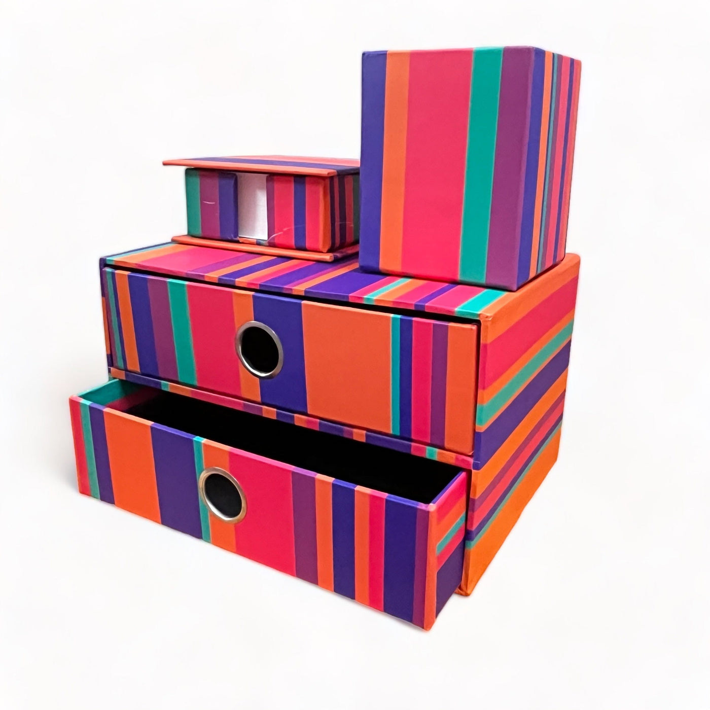 Sarrano Stripe Home Office Set | Storage Box+Magazine Holder+Pen Stand+Slip Box+Drawer S2