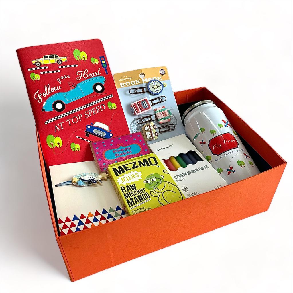 Gifts of Love Follow Your Heart at Top Speed | Rakhi Boxed Gift Hamper | Useful & Happy Gifting