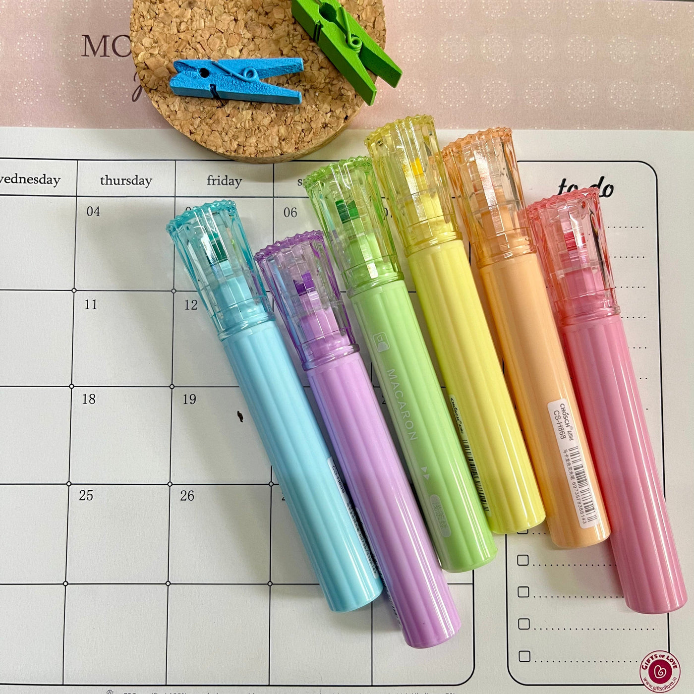 Spectrum Highlighter Pens | Set of 6 | Buy Awesome Stationery at Gifts of Love 