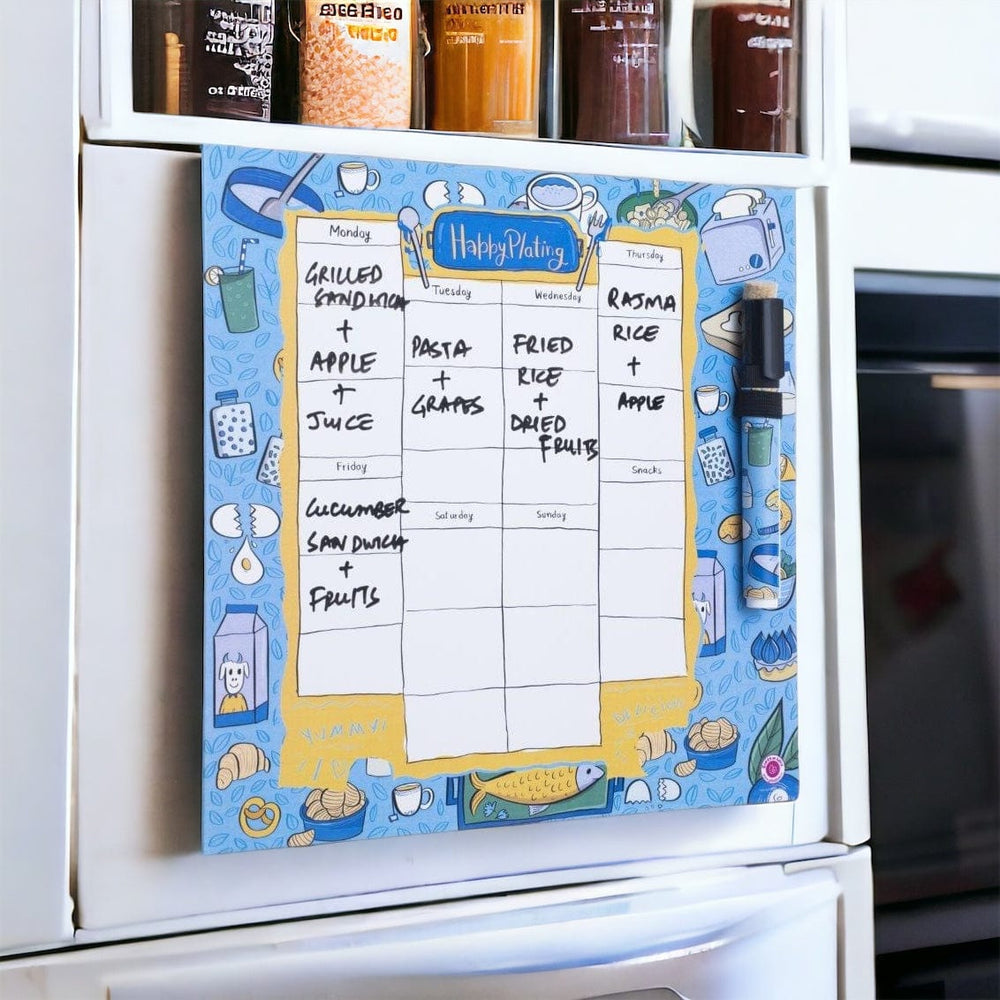 Gifts of Love Happy Plating Magnetic Rewritable Weekly Meal Planner with pen