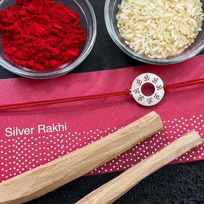 Gifts of Love Gatiom Pure Silver Rakhi | 92.5 pure silver rakhis 