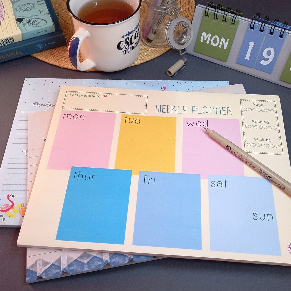 Gifts of Love Notepad Happy Blocks Weekly Planner 11x8.25 inch