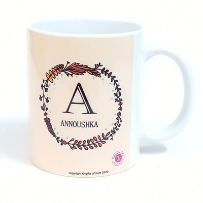 Personalised Initial A-Z Laila Coffee Mug