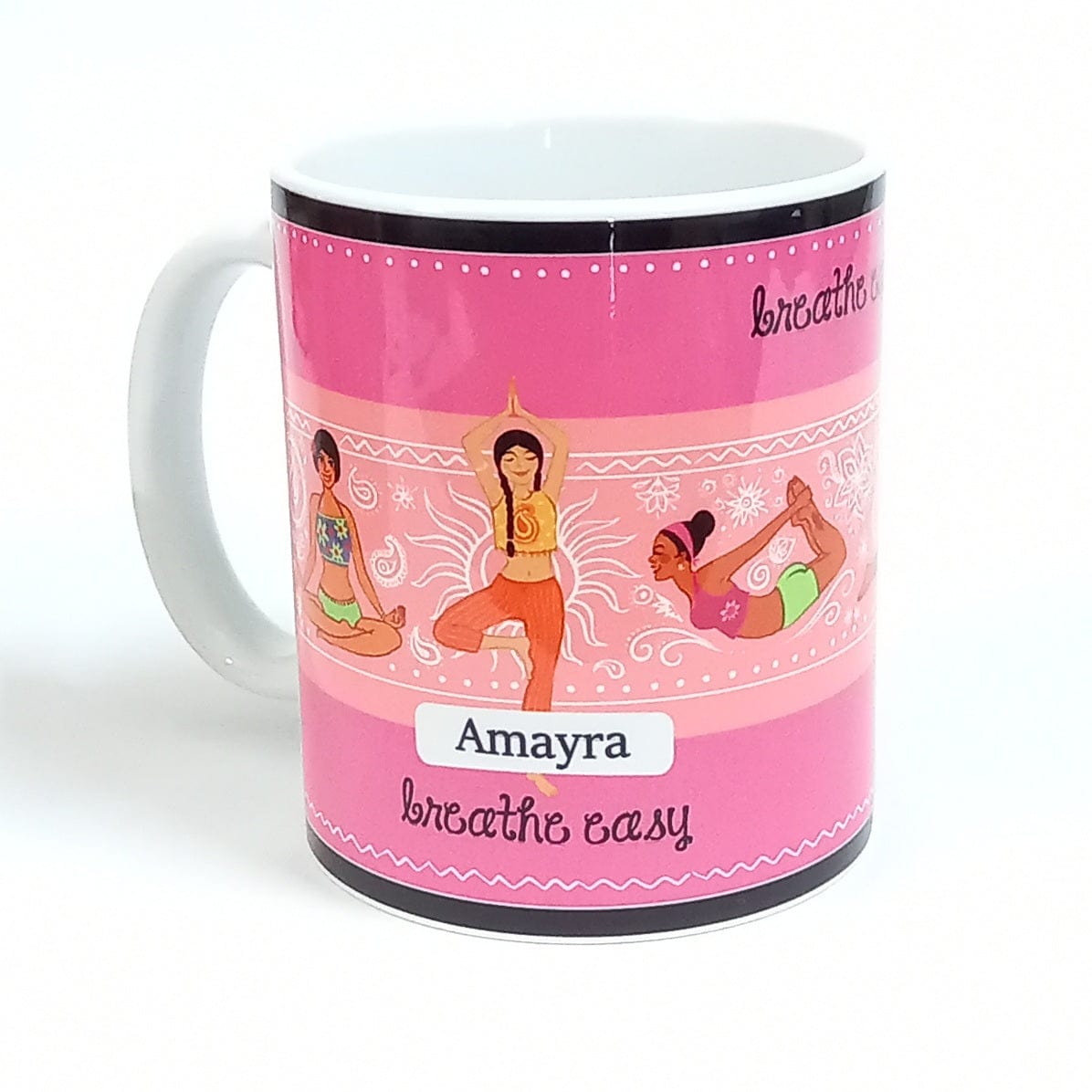 Yoga Girls Breathe Easy Personalised Coffee Mug