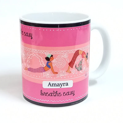 Yoga Girls Breathe Easy Personalised Coffee Mug