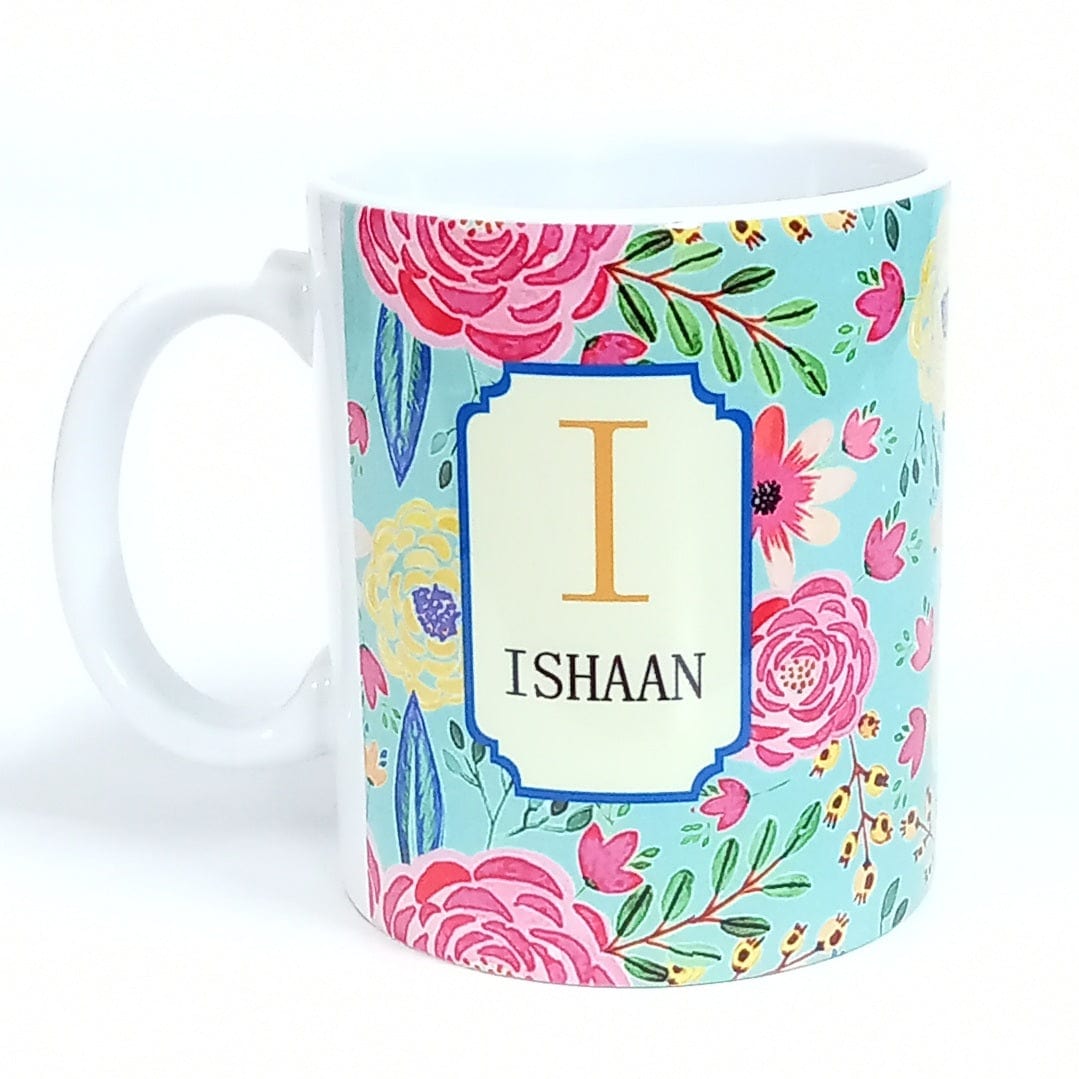 Personalised A-Z Initial Camellia Coffee Mug