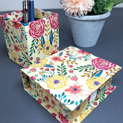 Gifts of Love Camellia Pen Stand & Slip Box Combo