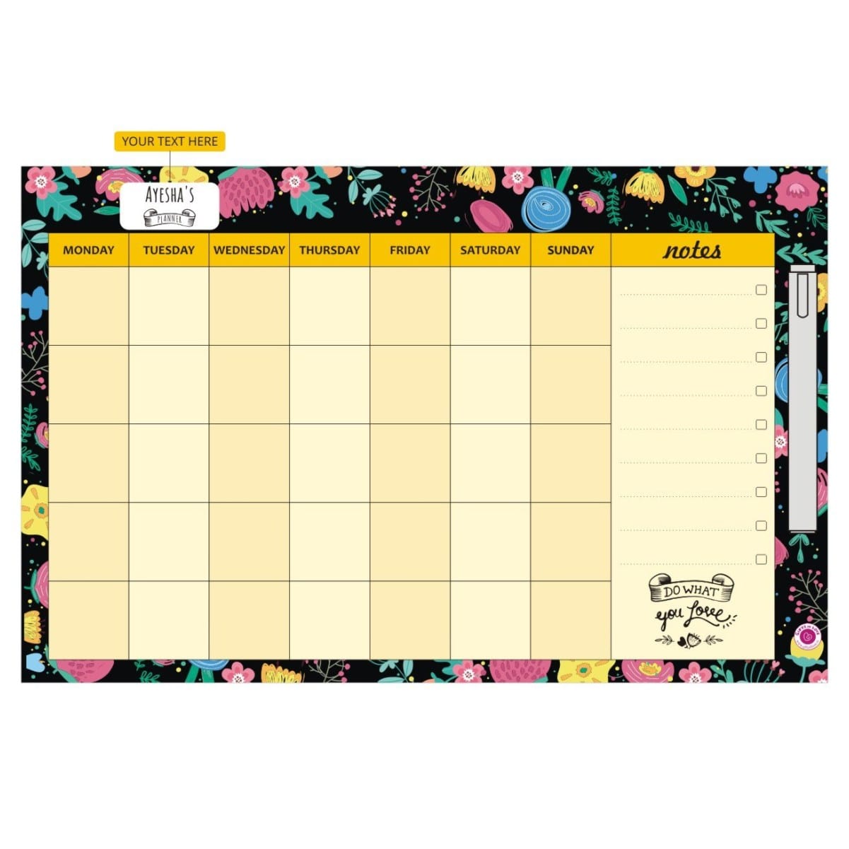 Gifts of Love Dry Erase Board Big - Do What You Love Month Planner