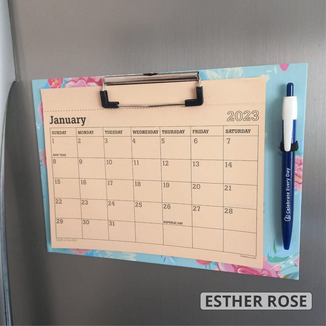 Corporate Gifting 2023 Magnetic Calendar & Wall Mountable Clipboard Calendar with Pen
