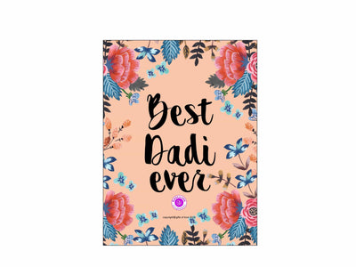 Printable Greeting Card Camellia 'Best Dadi Ever' 5x3.75in