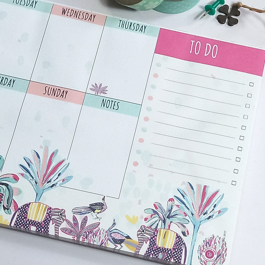 Gifts of Love Notepad Indian Savannah Weekly Planner 11x8.25 inch