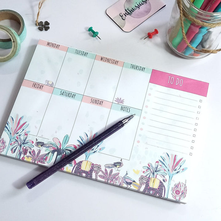 Gifts of Love Notepad Indian Savannah Weekly Planner 11x8.25 inch